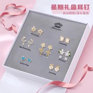 Shiyith 925 Bạc Hoa Trà Bông tai ngọc trai Bông tai tua dài Bộ Quà Tặng Cho Phụ Nữ Món Quà Sinh Nhật Lễ Hội Quà Tặng quà tặng cho bạn gái