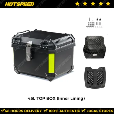 HOTSPEED Top Box 45 Liters For Motorcycle Universal Hard Plastic Waterproof Helmet Givi Box Nmax V2
