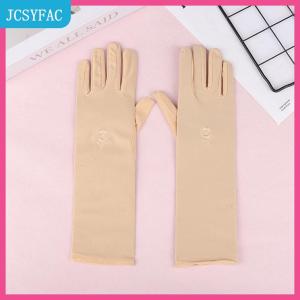 JCSYFAC  1 cặp găng tay Kem chống nắng lái xe găng tay căng Phụ Nữ Chống UV giữa dài thoáng khí găng tay cho mùa xuân mùa hè Găng tay mỏng