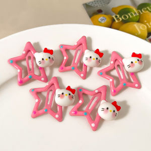 Dopamine Cute Set of 5 Cartoon Five-pointed Star Hair Clip Star BB Clip Side Clip Breaking Clip Sweet Children Student Hair Accessories