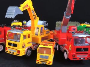 CuddleCove Electric Excavator Toy Fire Engineering Car Truck Toy Light Up and Music Kid Vehicle Toy Gift Mainan