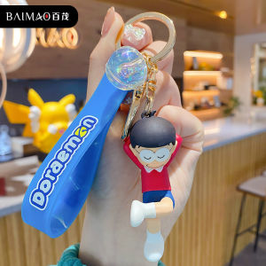 1PCS Genuine Cartoon Doraemon Keychains Acrylic Nobita Nobi Creative Bell Key Bag Pendant Gift