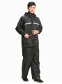 Manzan High quality Motorcycle Raincoat Jacket & Pants Double Layer and Extra thickness(Black). 