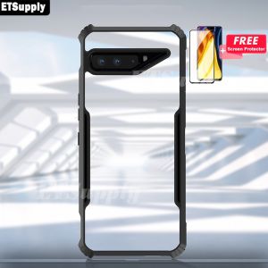Case For Asus Rog 3 Case Transparent Armor Cover Cases Full Protector + Asus Rog 3 Tempered Glass Screen Protector Film
