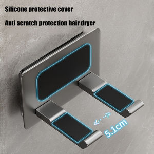 💕 Store opening 💕 Aluminum Hair Dryer Holder Wall Mounted Self Adhesive No Drill Hairdryer Rack For Punch Free Bathroom Dryer Storage Organizer