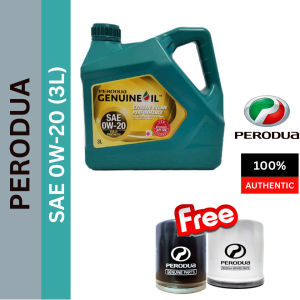 70011005 PERODUA FULLY SYNTHETIC ENGINE OIL SAE 0W20 (3L) FOR AXIA BEZZA 1.0 ( FREE OIL FILTER)