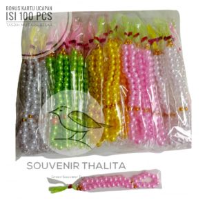 Souvenir 50Pcs Tasbih Mutiara 33 Butir Ukuran Besar Kemasan Plastik GRATIS KARTU UCAPAN Mute Hadiah Pernikahan Sovenir Murah