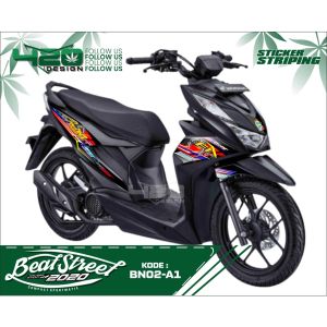 420DESAIN - STRIPING HONDA BEAT NEW 2020 - STIKER STRIPING MOTOR BEAT NEW 2020 MOTOR HITAM -BN - 420 Design