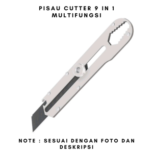 Pisau Multifungsi Multitool Stainless Steel 9-in-1 Besar dan Tajam