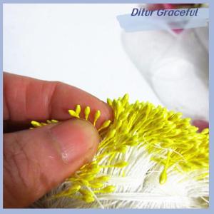 Ditur เกสรดอกไม้ขนาดเล็ก400ชิ้นเกสรตัวเมียไข่มุกเทียมสองหัวงานประดิษฐ์ดอกไม้แบบทำมือสำหรับตกแต่งงานแต่งงานงานปักสมุดภาพ