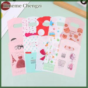 Hmeme 50Pcs Lot Multi Designs Small Plastic Bag 9x15cm Boutique Gift Bag With Handle Charms Earrings Jewelry Packaging Bags