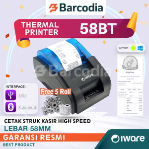 THERMAL PRINTER KASIR C58BT PRJ58D USB + Bluetooth (GRATIS KERTAS 5 roll)
