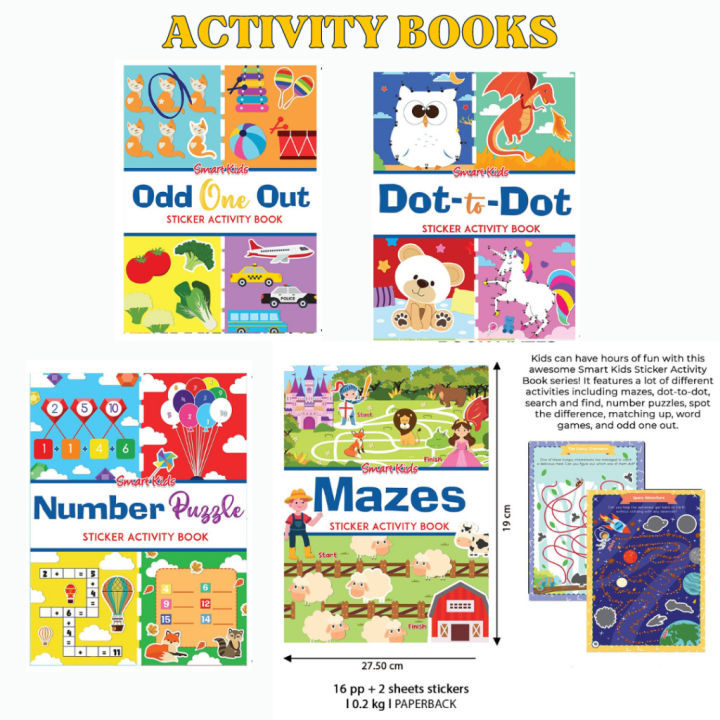 Smart Kids Sticker Activity Books for Early Learners -Matching Up, Dot ...