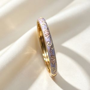 538TD Colorful Vintage Cloisonne Bangle Traditional Enamel Lotus Flower Bangle Bangle on Hand Open Cuff Womens Hand Bracelet Ladies