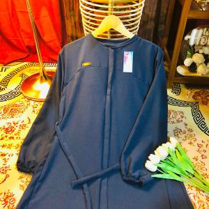 Baju Gamis Crinkle Dress Elsira Simple Polos Resleting Ld 110cm