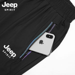 JEEP SPIRIT Pants Mens Summer Thin Loose Ice Silk Casual Pants Sports Quick-drying Nine-point Pants