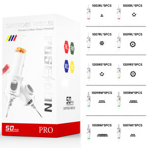 POSEIDON Tattoo Needles Cartridge 50pcs/Box Mix Size Disposable Tattoo Needle for Tattoo Machine Tattoo Accesories Supply Tattoo Supplies for Artist