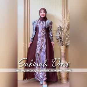 Sakinah Dress | Yasmin Dress | Namiah Dress Gamis Elegan Muslimah Bahan Ceruty Babydoll Kombinasi Silky Modern