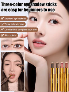 Golden Diamond 3-Color Eyeshadow Stick Gradient Shimmer Highlighter One-Swipe Application Long-Lasting Trio Eyeshadow 3-Color Eyeshadow Stick Gradient Eyeshadow Highlighter Stick