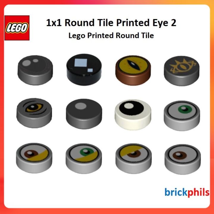 Lego Printed Round Tile 1x1 Round Tile Printed Eye (2pcs per Lot