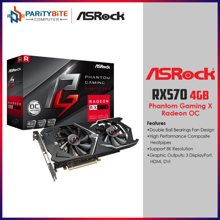 ASRock Phantom Gaming D Radeon RX570 4G GDDR5 Gaming Video Card