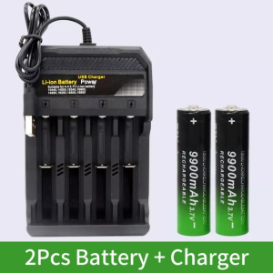 New 18650 Battery 3.7V 9900 mAh With smart USB 3.7V 4slot Charger