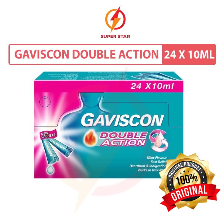 painkiller Gaviscon Double Action New Liquid Sachets 24 Sachets x 10 ml