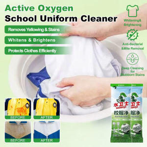 【Instant Stain Removal】Oxy Power School Uniform Detergent Powder Oxygen Whitening Laundry Cleaner Stain Remover Uniform Care