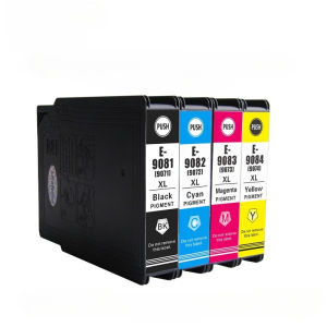 Compatible T9081 T9082 T9083 T9084 (T908XL) Pigment Ink Cartridges Replacement for Epson WorkForce Pro WF-6090DW WF-6590DWF Printers Black/Cyan/Magenta/Yellow 4 Colors
