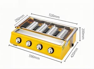 Stainless steel grill commercial barbecue gas smokeless grill stove outdoor multi-function grill BBQ