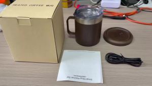 Self-Heating Coffee Mug Smart USB Warmer with 55 ° C (131 ° F) Thermostat Double Layer Food Grade Cup Warmer for Office/Home/Gifts
