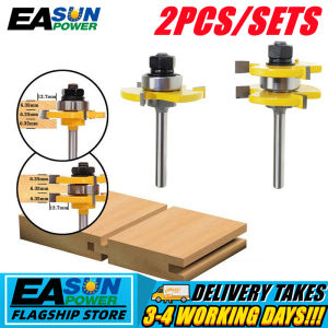 2pcs Tongue & Groove Set Router Bit Set 1/4 inch for woodworking tool alloy blade