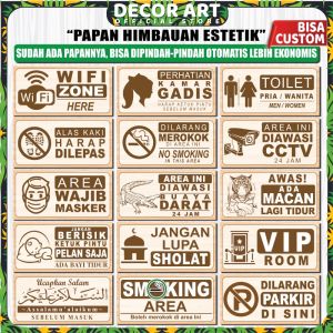 Decor Art - 10x20 Cm Hiasan Dinding Tempel Variasi Tanda Pintu Kamar CCTV Perhatian Motif DOOR