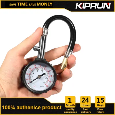 KIPRUN Long Tube Tire pressure gauge meter 0-100Psi High-precision Tyre Air Pressure Tester For Car Motorcycle Universal