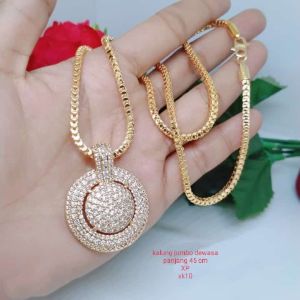 xk10 Kalung dewasa perhiasan Titanium Tembaga Xuping Rodium Perhiasan aksesoris lapis emas 1824 karat