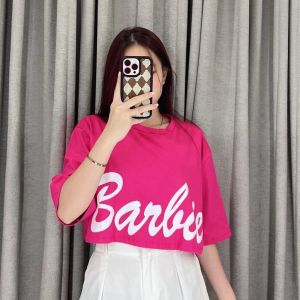 BeeUniq Kaos Crop Wanita Oversize Barbie Gambar Distro DLL