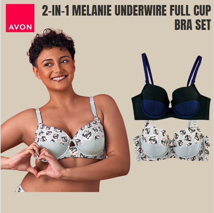 Avon Products Official Store Melanie 2-pc Underwire Full Cup Bra for Women  Set Ladies 2-in-1 Push Up Lingerie Female Soft Comfortable Brassiere  Intimates Women Sexy Bras Seamless Bralette