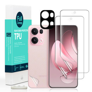 Ibywind For Oppo Reno13 Pro 5G Screen Protector(Pack of 2)with 1pc Metal Lens Protector1pc Carbon Fiber Back FIlmEasy Install Kit