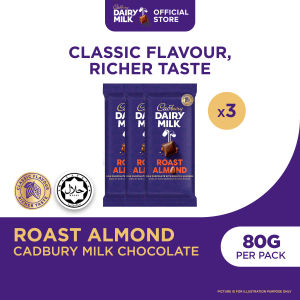 Cadbury Roast Almond Milk Chocolate 80g (Bundle of 3/5/12)