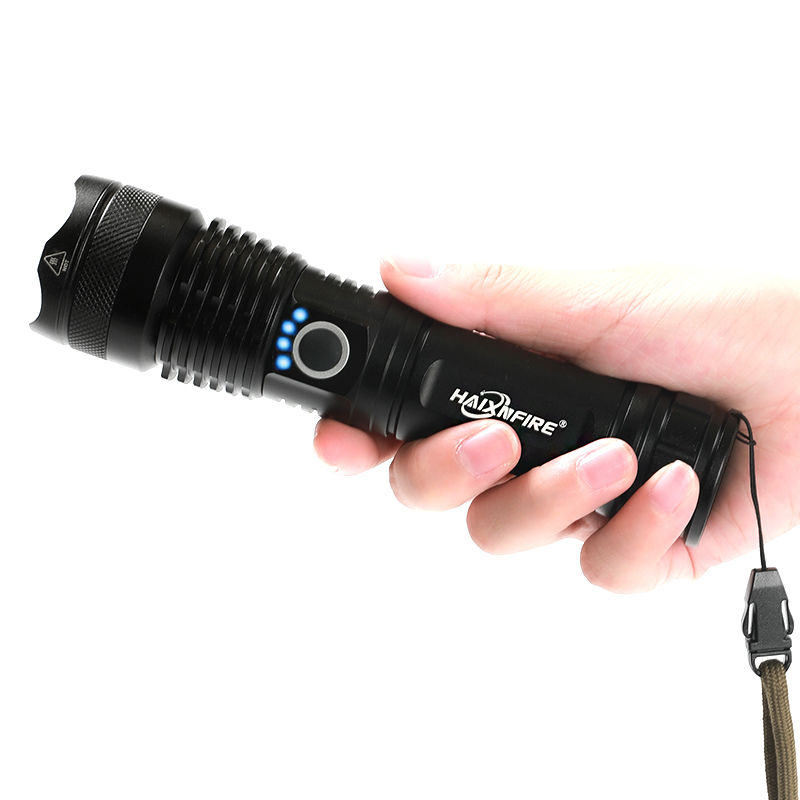 Haixnfire H002 XHP50 Flashlight Convoy Lens Powerful 26650 Battery Flash Light Rotary Zoom LED Torch. 
