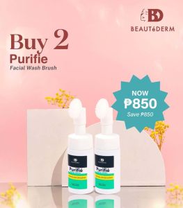 BEAUTeDERM Purifie Facial Wash Cleanser 100ml Pumpbrush Promo Buy 1 Take 1