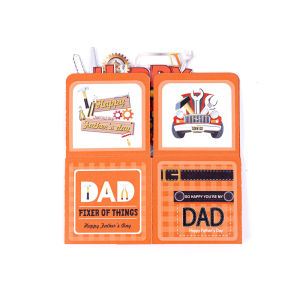 DAD 3D Box Greeting Card Fathers Day 3D Figurine - Foldable