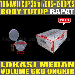 Thinwall Cup Rapat 25ml 35ml 60ml 100ml 150ml Bulat Cup Sambel n Cup Puding Plastik Dus Medan