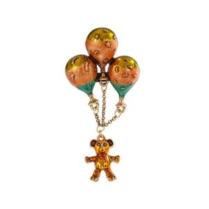 Unique Balloon Bear Brooch Pin Stylish Balloon Bear Tassels Brooches Elegant Lapel Pin For Hats Bags And More