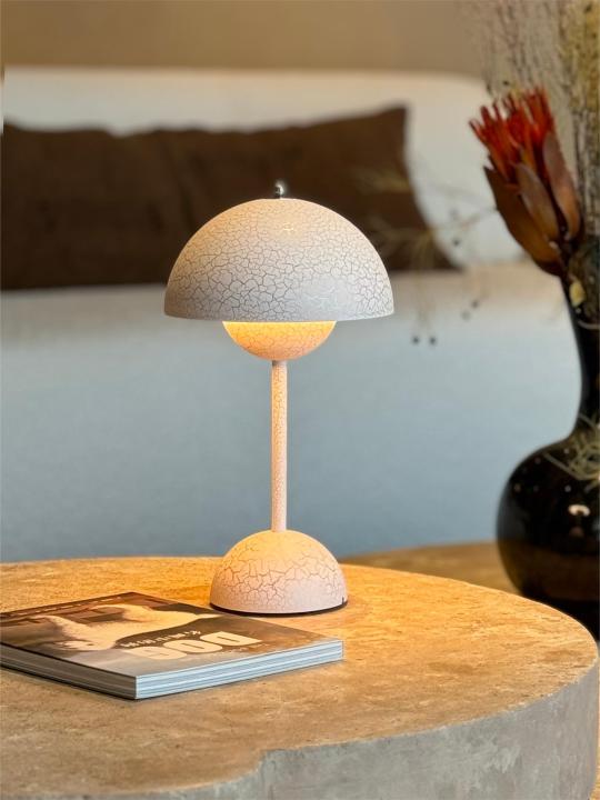 Nordic flower bud table Danish classic vintage mushroom lamp, charging touch bedroom ins atmosphere bedside lamp Lighting-Table Lamps