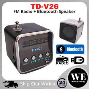 Mini Radio FM Bluetooth Speaker TD-V26 Portable Wireless Digital Stereo USB Micro SD TF Card MP3 3.5mm Jack Multifunction