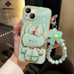 สำหรับ OPPO F5 F7 F9 F9 Pro F11 F11 Pro เคสโทรศัพท์ทรงกระต่ายน่ารักไฮเอนด์เคสโทรศัพท์ป้องกันการตก + สายรัดข้อมือ