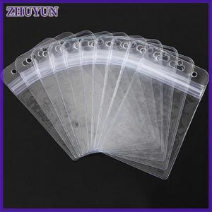 ZHUYUN 10 PCs Clear Plastic Vertical Waterproof Name Tag Zipper ID Card Holder Hot New