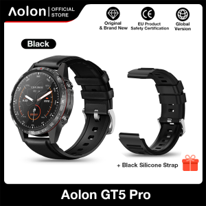 Aolon Smartwatch Pria GT5 Pro NFC Running Pace Compass 1.6 inch  Bluetooth Call 340mah Battery Capacity 100+ Sport Mode Heart Rate Blood Oxygen IP67 Waterproof jam tangan pria dewasa 2025