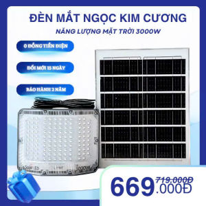 Đèn Năng Lượng Mặt Trời Mắt Ngọc Kim Cương 3000W Siêu Sáng- sáng 8-12tiếng- không tốn điện cảm biến-chống nước IP 69...